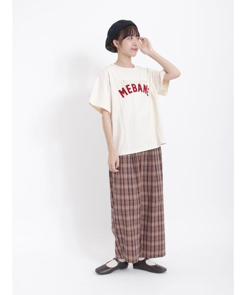 Samansa Mos2（サマンサ モスモス）の「フロッキープリントTシャツ（Tシャツ/カットソー・レディース・チャコールグレー/オレンジ/グリーン/キナリ・F）」の10枚目の写真