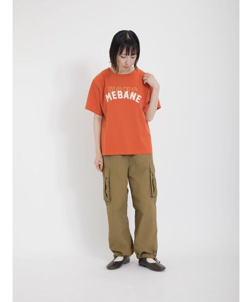 Samansa Mos2（サマンサ モスモス）の「フロッキープリントTシャツ（Tシャツ/カットソー・レディース・チャコールグレー/オレンジ/グリーン/キナリ・F）」の18枚目の写真