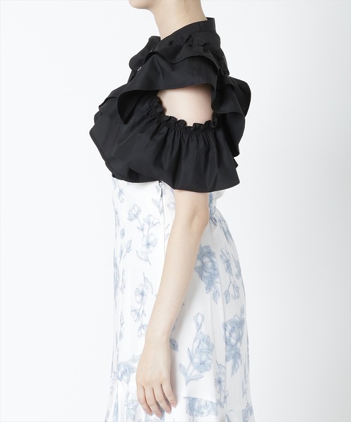 WILLSELECTION（ウィルセレクション）の「オープンショルダーフリルブラウス（シャツ/ブラウス・レディース・オフホワイト/ラベンダー/ブラック・MEDIUM）」の14枚目の写真