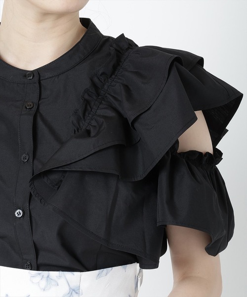 WILLSELECTION（ウィルセレクション）の「オープンショルダーフリルブラウス（シャツ/ブラウス・レディース・オフホワイト/ラベンダー/ブラック・MEDIUM）」の17枚目の写真