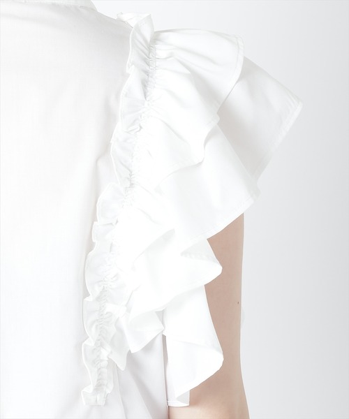 WILLSELECTION（ウィルセレクション）の「オープンショルダーフリルブラウス（シャツ/ブラウス・レディース・オフホワイト/ラベンダー/ブラック・MEDIUM）」の7枚目の写真