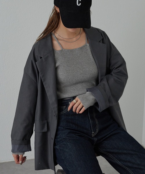 COLONY 2139(コロニートゥーワンスリーナイン)の「PBTレイヤード風ニット(ニット/セーター・レディース・アイボリー/グリーン/サックスブルー/ブラック/グレー/レッド・FREE)」の4枚目の写真