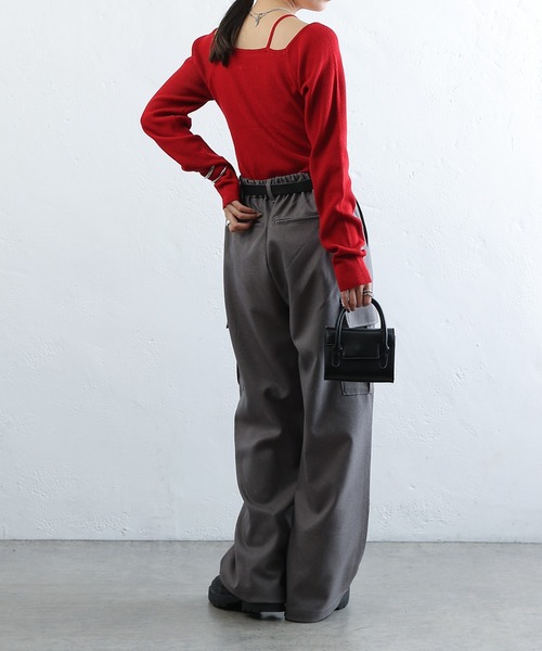 COLONY 2139(コロニートゥーワンスリーナイン)の「PBTレイヤード風ニット(ニット/セーター・レディース・アイボリー/グリーン/サックスブルー/ブラック/グレー/レッド・FREE)」の14枚目の写真