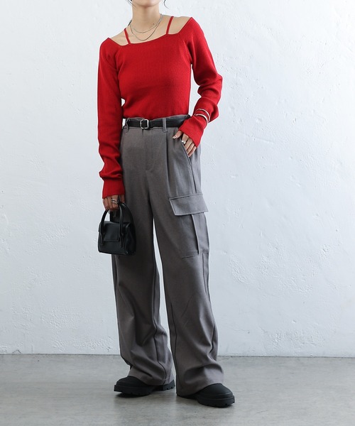 COLONY 2139(コロニートゥーワンスリーナイン)の「PBTレイヤード風ニット(ニット/セーター・レディース・アイボリー/グリーン/サックスブルー/ブラック/グレー/レッド・FREE)」の12枚目の写真