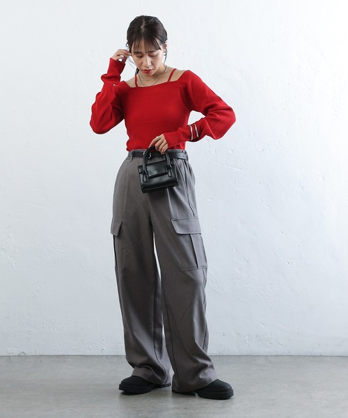 COLONY 2139(コロニートゥーワンスリーナイン)の「PBTレイヤード風ニット(ニット/セーター・レディース・アイボリー/グリーン/サックスブルー/ブラック/グレー/レッド・FREE)」の13枚目の写真