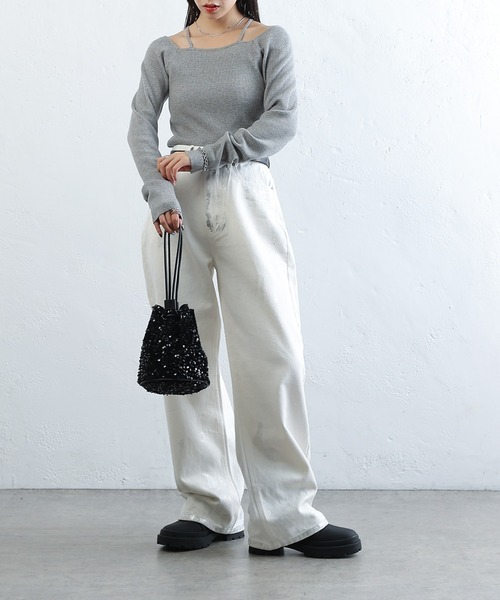 COLONY 2139(コロニートゥーワンスリーナイン)の「PBTレイヤード風ニット(ニット/セーター・レディース・アイボリー/グリーン/サックスブルー/ブラック/グレー/レッド・FREE)」の20枚目の写真