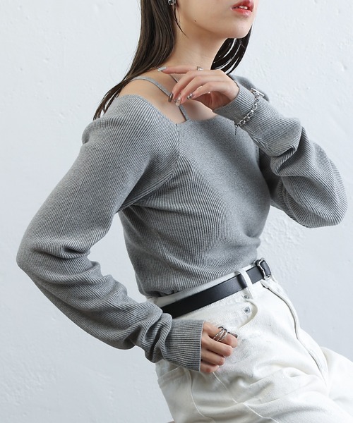 COLONY 2139(コロニートゥーワンスリーナイン)の「PBTレイヤード風ニット(ニット/セーター・レディース・アイボリー/グリーン/サックスブルー/ブラック/グレー/レッド・FREE)」の16枚目の写真