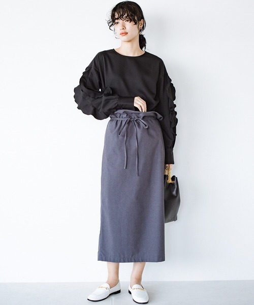 haco!(ハコ)の「今日はきちんとな日!にお任せあれ 華やぐひらひら袖トップス(シャツ/ブラウス・レディース・ネイビー/ブラック・LARGE/MEDIUM/X-LARGE/SMALL)」の18枚目の写真