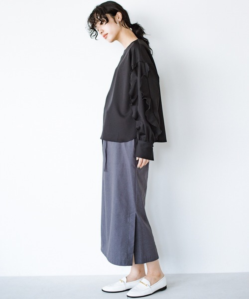 haco!(ハコ)の「今日はきちんとな日!にお任せあれ 華やぐひらひら袖トップス(シャツ/ブラウス・レディース・ネイビー/ブラック・LARGE/MEDIUM/X-LARGE/SMALL)」の20枚目の写真