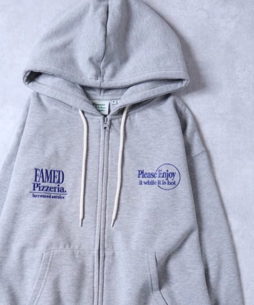 POWER TO THE PEOPLE（パワートゥーザピープル）の「POWER TO THE PEOPLE アメリカンショップデザイン バックプリント オーバーサイズ フルジップパーカー スウェットトレーナー レディース メンズ（パーカー・メンズ・アッシュグレー/グレー/ブラック・LL/M/L）」の3枚目の写真