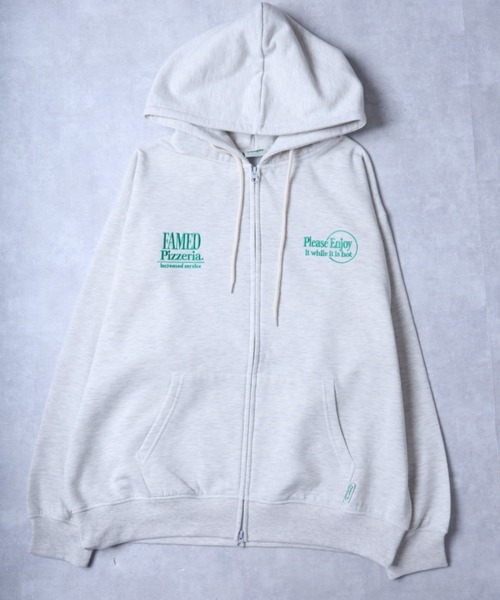 POWER TO THE PEOPLE（パワートゥーザピープル）の「POWER TO THE PEOPLE アメリカンショップデザイン バックプリント オーバーサイズ フルジップパーカー スウェットトレーナー レディース メンズ（パーカー・メンズ・アッシュグレー/グレー/ブラック・LL/M/L）」の4枚目の写真