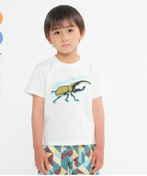 Crescent(クレッセント)の「昆虫プリント半袖Tシャツ(Tシャツ/カットソー・キッズ・ブルー/その他1/その他7/オレンジ/その他3・80/90/100/110/95/120/130)」の3枚目の写真