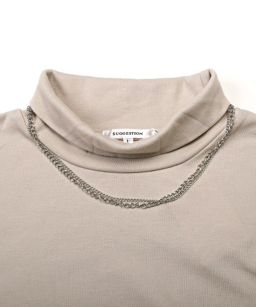 LUXSTYLE(ラグスタイル)の「ネックレス付きタートルネックロンT(Tシャツ/カットソー・メンズ・ブラック/ベージュ/ホワイト・L/M)」の15枚目の写真