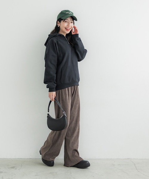 coca(coca)(コカ)の「ベロアプリーツセミフレアパンツ(その他パンツ・レディース・A/ブラウン/B/ブラック・SHORT/LONG)」の8枚目の写真