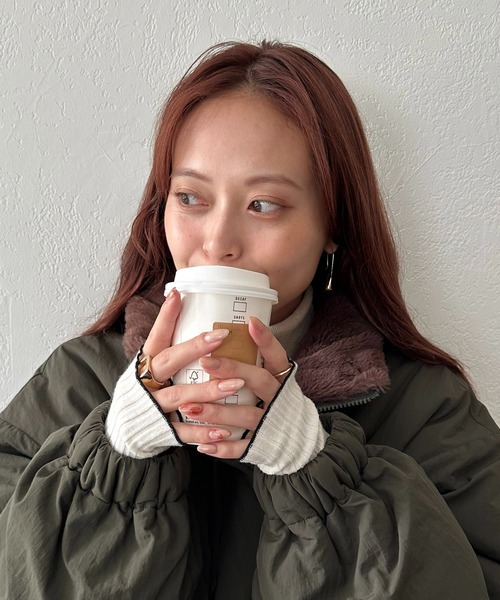 DISCOAT（ディスコート）の「【WEB限定】配色アームウォーマー（アームカバー・レディース・ブラック/グレー/アイボリー/モカ/ブルー/ライトベージュ・FREE）」の15枚目の写真