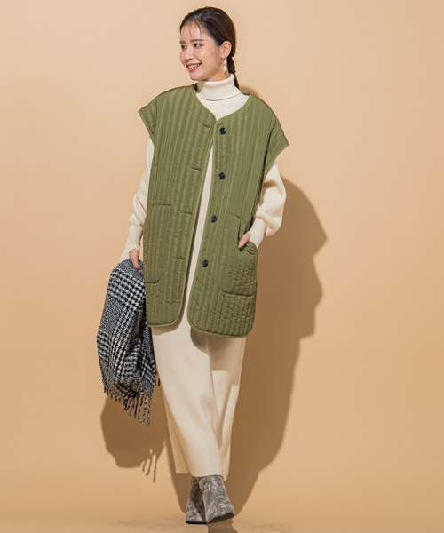 VICKY（ビッキー）の「【ギフトにもオススメ】チェックフリンジストール（ストール/ショール・レディース・ダークネイビー/ブラック系その他・FREE）」の3枚目の写真