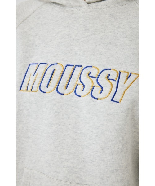 MOUSSY（マウジー）の「LOGO EMBROIDERY PKJ / ロゴエンブロイダリー パーカー（パーカー・レディース・ホワイト/ブラック/杢グレー/ブルー・FREE）」の17枚目の写真