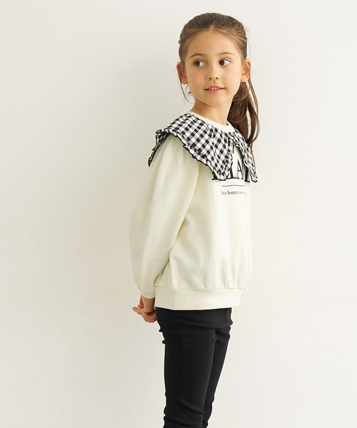 coca（coca）（コカ）の「キッズ チェック襟付きプリントプルオーバー（Tシャツ/カットソー・キッズ・アイボリー/ピンク/チャコール・130/120/110/140）」の7枚目の写真
