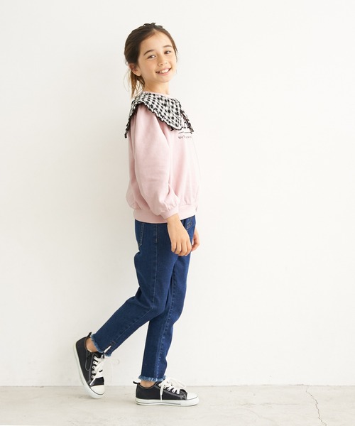 coca（coca）（コカ）の「キッズ チェック襟付きプリントプルオーバー（Tシャツ/カットソー・キッズ・アイボリー/ピンク/チャコール・130/120/110/140）」の11枚目の写真