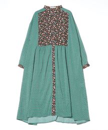 sandy | 起毛花柄ｘプリント切り替えＯ(ワンピース)