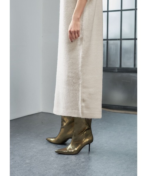 STYLE DELI（スタイルデリ）の「ヤク風タートルネックニットワンピース（ワンピース・レディース・ブラック/ホワイト系その他/ライトグレー・01/02）」の6枚目の写真