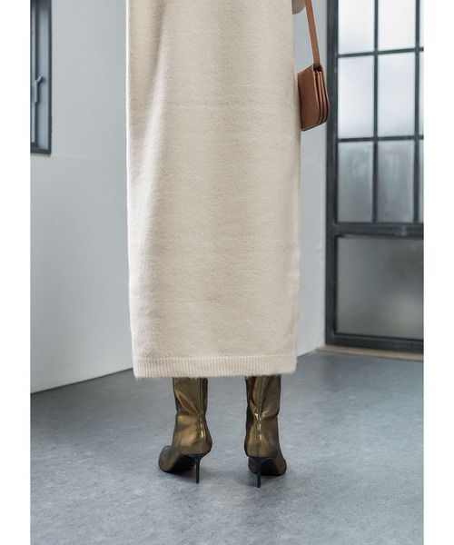 STYLE DELI（スタイルデリ）の「ヤク風タートルネックニットワンピース（ワンピース・レディース・ブラック/ホワイト系その他/ライトグレー・01/02）」の8枚目の写真