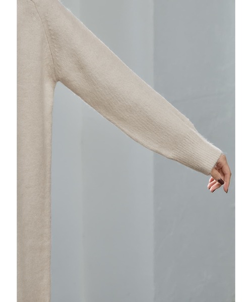 STYLE DELI（スタイルデリ）の「ヤク風タートルネックニットワンピース（ワンピース・レディース・ブラック/ホワイト系その他/ライトグレー・01/02）」の10枚目の写真