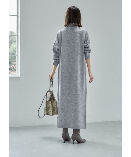 STYLE DELI（スタイルデリ）の「ヤク風タートルネックニットワンピース（ワンピース・レディース・ブラック/ホワイト系その他/ライトグレー・01/02）」の15枚目の写真