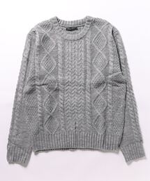 ★Bling Leads★ ケーブル編みクルーネックニット