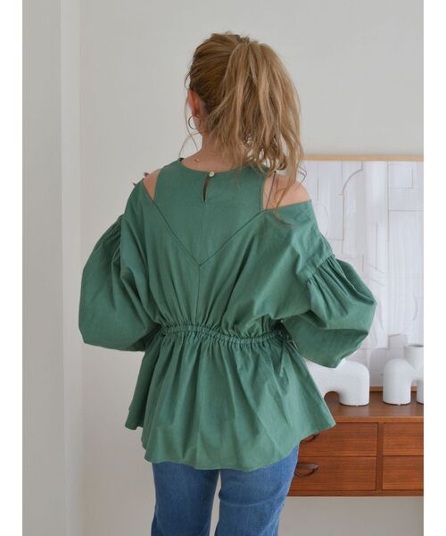 Ungrid（アングリッド）の「レイヤードデザインボリュームブラウス（シャツ/ブラウス・レディース・その他1/オフホワイト/グリーン・FREE）」の7枚目の写真