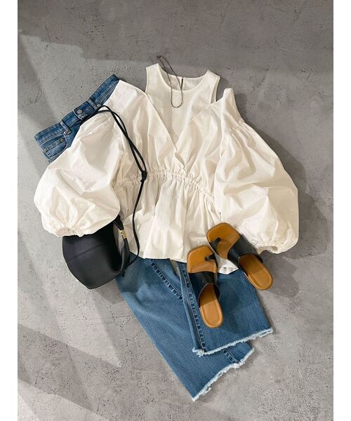 Ungrid（アングリッド）の「レイヤードデザインボリュームブラウス（シャツ/ブラウス・レディース・その他1/オフホワイト/グリーン・FREE）」の18枚目の写真