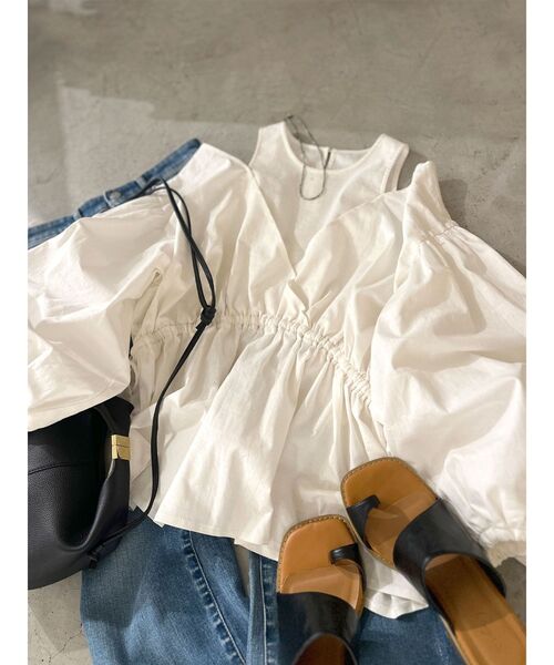 Ungrid（アングリッド）の「レイヤードデザインボリュームブラウス（シャツ/ブラウス・レディース・その他1/オフホワイト/グリーン・FREE）」の19枚目の写真