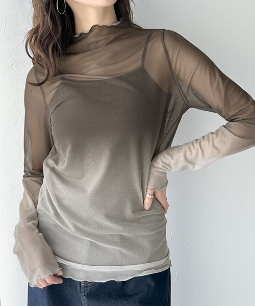 classicalelf(クラシカルエルフ)の「一着で存在感を放つ。グラデーションシアーメロウプルオーバー(Tシャツ/カットソー・レディース・グレー/モカ/ブルー・SMALL/MEDIUM/LARGE/X-LARGE)」の5枚目の写真