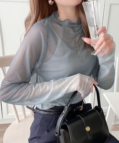 classicalelf(クラシカルエルフ)の「一着で存在感を放つ。グラデーションシアーメロウプルオーバー(Tシャツ/カットソー・レディース・グレー/モカ/ブルー・SMALL/MEDIUM/LARGE/X-LARGE)」の13枚目の写真