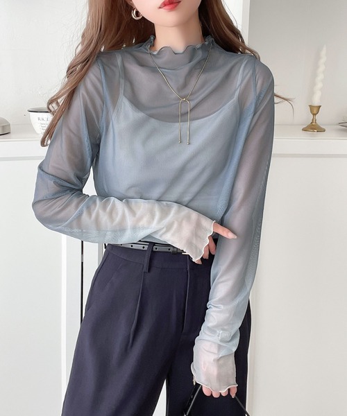 classicalelf(クラシカルエルフ)の「一着で存在感を放つ。グラデーションシアーメロウプルオーバー(Tシャツ/カットソー・レディース・グレー/モカ/ブルー・SMALL/MEDIUM/LARGE/X-LARGE)」の6枚目の写真