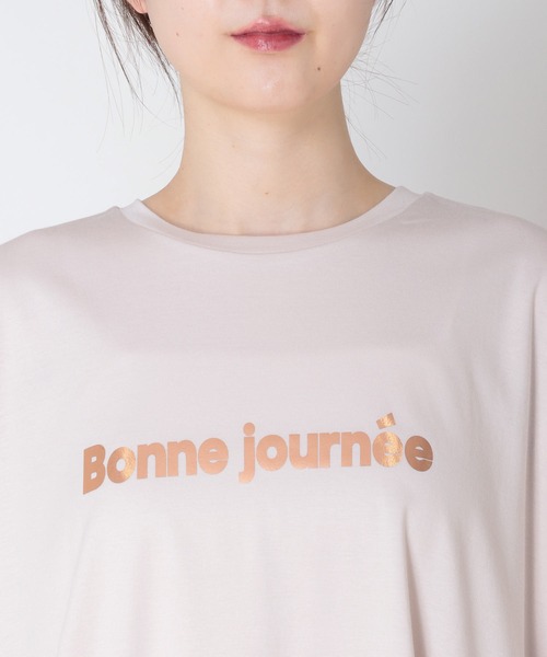 Jines(ジネス)の「箔プリントスーパーBIG Tシャツ(Tシャツ/カットソー・レディース・オフホワイト/ピンクベージュ・38)」の14枚目の写真