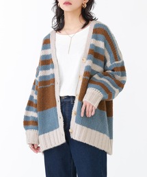 n'OrLABEL | 『ミックスボーダー柄ニットカーディガン』(カーディガン/ボレロ)