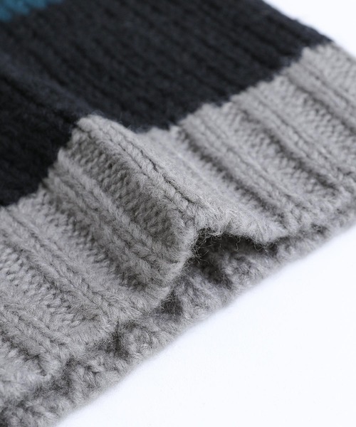 n'OrLABEL（ノアールレーベル）の「『ミックスボーダー柄ニットカーディガン』（カーディガン/ボレロ・レディース・グレイッシュブルー/ブラック・FREE）」の17枚目の写真