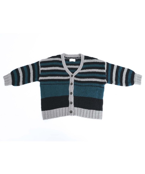 n'OrLABEL（ノアールレーベル）の「『ミックスボーダー柄ニットカーディガン』（カーディガン/ボレロ・レディース・グレイッシュブルー/ブラック・FREE）」の19枚目の写真