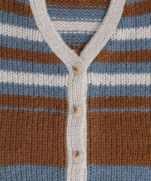 n'OrLABEL（ノアールレーベル）の「『ミックスボーダー柄ニットカーディガン』（カーディガン/ボレロ・レディース・グレイッシュブルー/ブラック・FREE）」の22枚目の写真