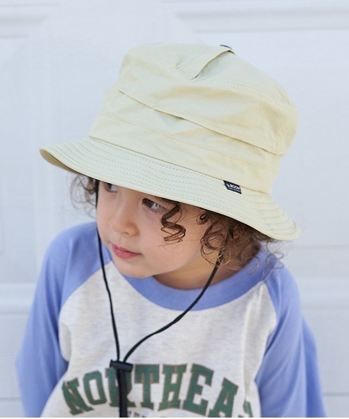 b・ROOM（ビールーム）の「【撥水加工】小さく収納できるハット（ハット・キッズ・ピンク/ターコイズブルー/グリーン/ラベンダー/プラム/チャコール/ライム/キャメル/ベージュ/ライトブルー・54cm/52cm）」の3枚目の写真