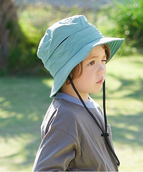b・ROOM（ビールーム）の「【撥水加工】小さく収納できるハット（ハット・キッズ・ピンク/ターコイズブルー/グリーン/ラベンダー/プラム/チャコール/ライム/キャメル/ベージュ/ライトブルー・54cm/52cm）」の4枚目の写真