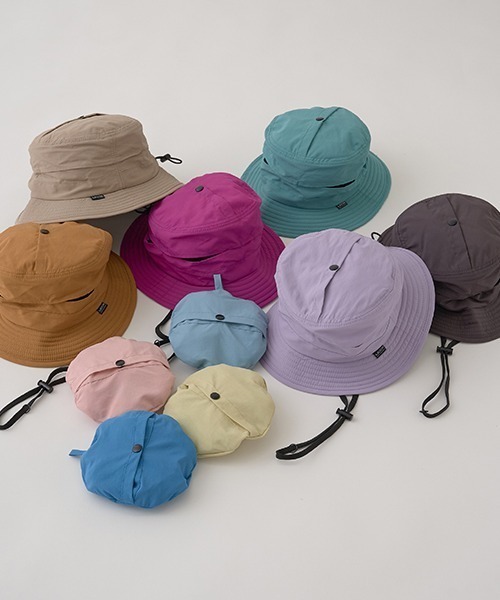 b・ROOM（ビールーム）の「【撥水加工】小さく収納できるハット（ハット・キッズ・ピンク/ターコイズブルー/グリーン/ラベンダー/プラム/チャコール/ライム/キャメル/ベージュ/ライトブルー・54cm/52cm）」の13枚目の写真