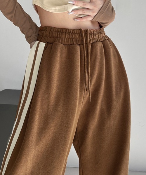 Miniministore（ミニミニストア）の「サイドラインスウェットパンツ レディース（スウェットパンツ・レディース・ブラック/ダークグレー/ブルー/ブラウン/ライトブラウン/ラベンダー/ピンク・M/S）」の13枚目の写真