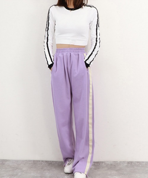 Miniministore（ミニミニストア）の「サイドラインスウェットパンツ レディース（スウェットパンツ・レディース・ブラック/ダークグレー/ブルー/ブラウン/ライトブラウン/ラベンダー/ピンク・M/S）」の12枚目の写真