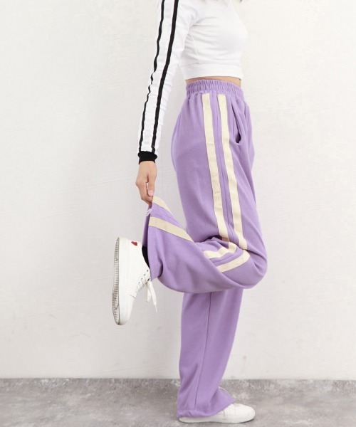 Miniministore（ミニミニストア）の「サイドラインスウェットパンツ レディース（スウェットパンツ・レディース・ブラック/ダークグレー/ブルー/ブラウン/ライトブラウン/ラベンダー/ピンク・M/S）」の16枚目の写真