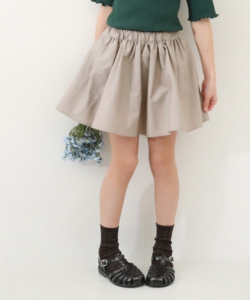 devirock(デビロック)の「ふわっと広がる ボリュームギャザー ミニ丈スカッツ(スカート・キッズ・ブラック/サックスブルー/グレー系1/ピンク系3/パープル系3/アイボリー/ライラック/ブルー系・150cm/140cm/130cm/120cm/110cm/100cm/90cm/80cm/160cm)」の3枚目の写真