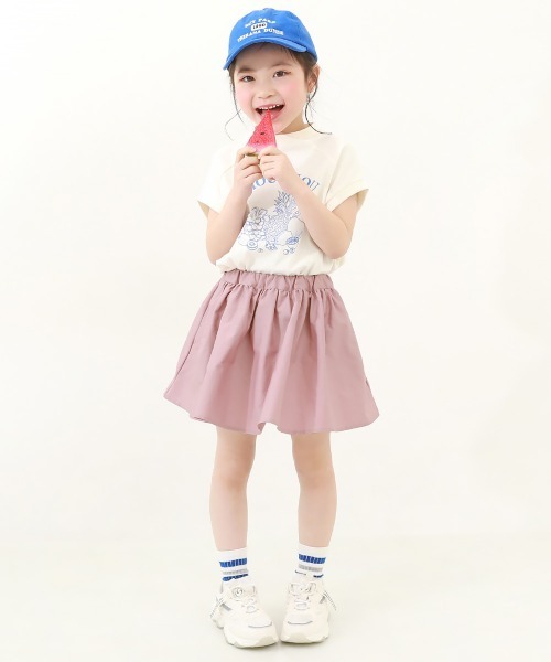 devirock(デビロック)の「ふわっと広がる ボリュームギャザー ミニ丈スカッツ(スカート・キッズ・ブラック/サックスブルー/グレー系1/ピンク系3/パープル系3/アイボリー/ライラック/ブルー系・150cm/140cm/130cm/120cm/110cm/100cm/90cm/80cm/160cm)」の14枚目の写真