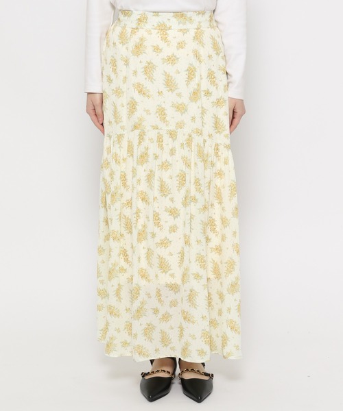 mysty woman(ミスティウーマン)の「ミモザ柄スカート 104212(スカート・レディース・ブラック/イエロー/ブルー・FREE)」の14枚目の写真