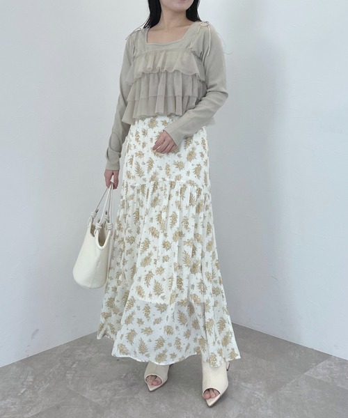 mysty woman(ミスティウーマン)の「ミモザ柄スカート 104212(スカート・レディース・ブラック/イエロー/ブルー・FREE)」の19枚目の写真